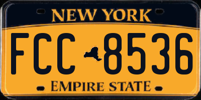 NY license plate FCC8536