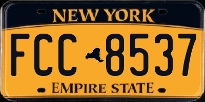 NY license plate FCC8537