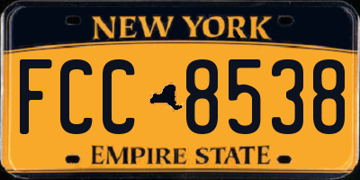 NY license plate FCC8538