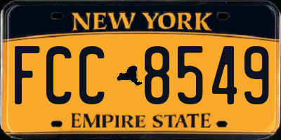 NY license plate FCC8549