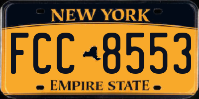 NY license plate FCC8553