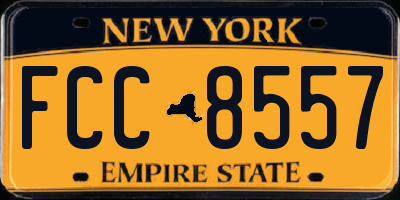 NY license plate FCC8557