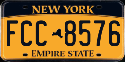 NY license plate FCC8576