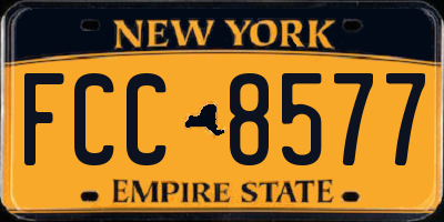 NY license plate FCC8577