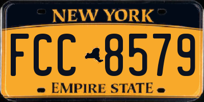 NY license plate FCC8579