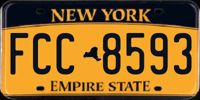 NY license plate FCC8593