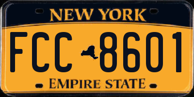 NY license plate FCC8601