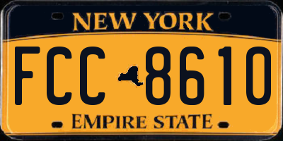 NY license plate FCC8610