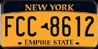 NY license plate FCC8612