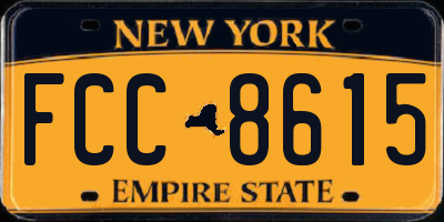 NY license plate FCC8615