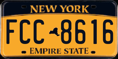 NY license plate FCC8616
