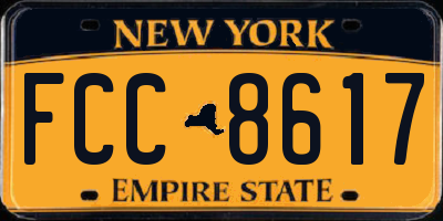 NY license plate FCC8617