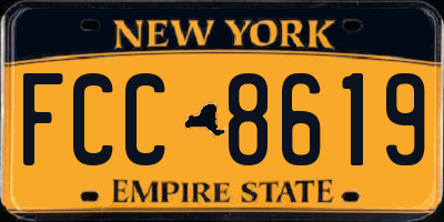NY license plate FCC8619