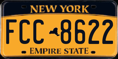 NY license plate FCC8622
