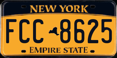 NY license plate FCC8625
