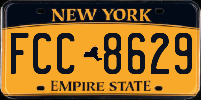 NY license plate FCC8629