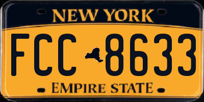 NY license plate FCC8633