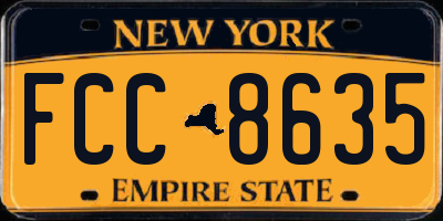 NY license plate FCC8635