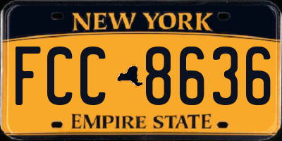 NY license plate FCC8636