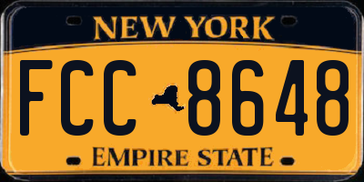 NY license plate FCC8648