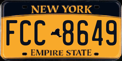 NY license plate FCC8649