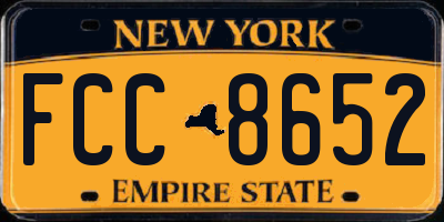 NY license plate FCC8652