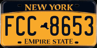 NY license plate FCC8653