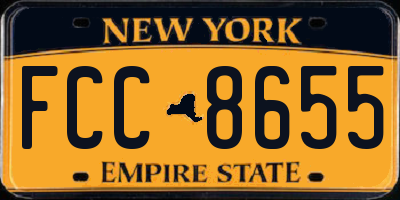 NY license plate FCC8655