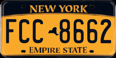 NY license plate FCC8662