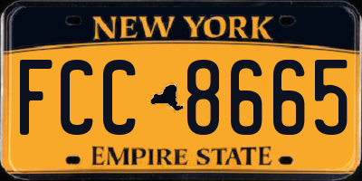 NY license plate FCC8665