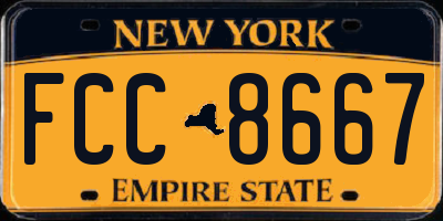NY license plate FCC8667