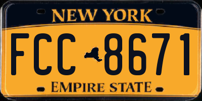 NY license plate FCC8671