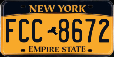 NY license plate FCC8672