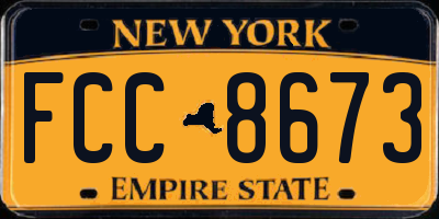 NY license plate FCC8673