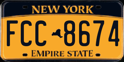 NY license plate FCC8674