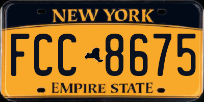 NY license plate FCC8675