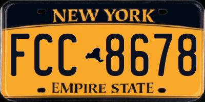 NY license plate FCC8678
