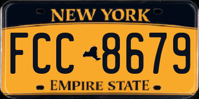 NY license plate FCC8679