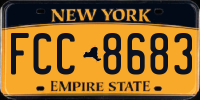 NY license plate FCC8683