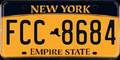 NY license plate FCC8684