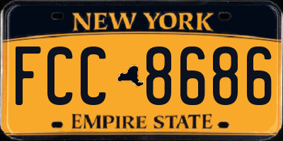 NY license plate FCC8686