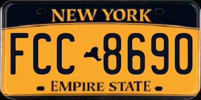NY license plate FCC8690