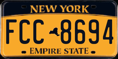 NY license plate FCC8694