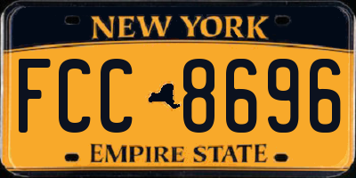 NY license plate FCC8696