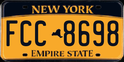 NY license plate FCC8698
