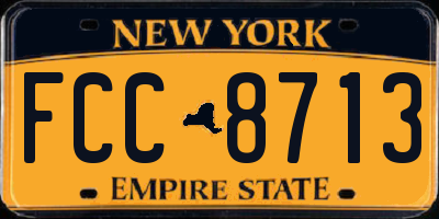NY license plate FCC8713