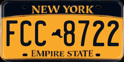 NY license plate FCC8722