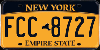NY license plate FCC8727