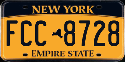 NY license plate FCC8728