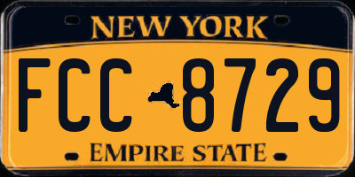 NY license plate FCC8729